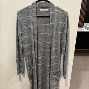 Abercrombie & Fitch Gray Striped Cardigan